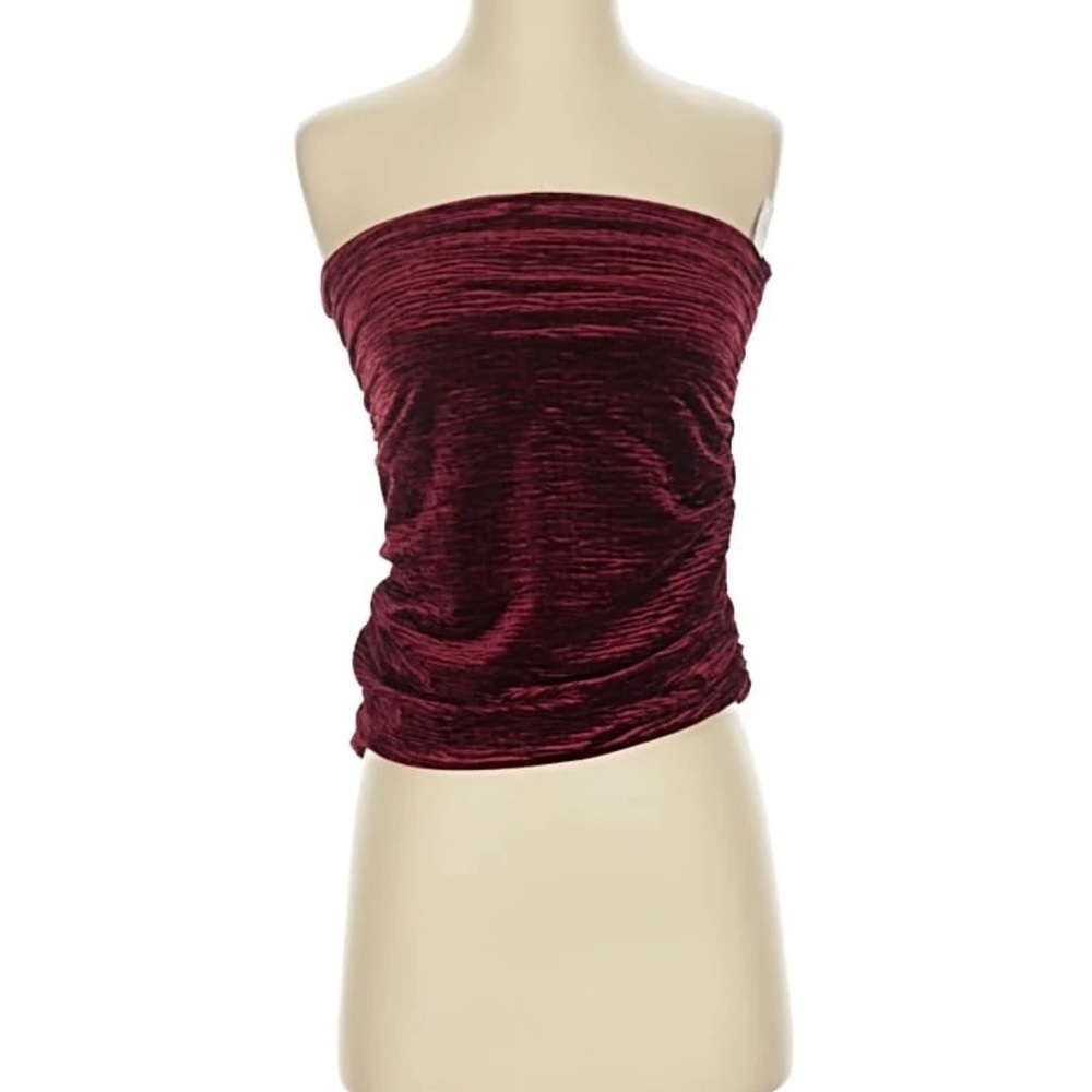 Naked Wardrobe Rich Burgundy Velvet Camisole
